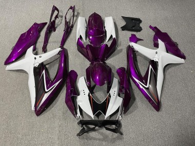 Violet Brillant & Blanc 08-10 Suzuki GSXR 600-750 Carénage