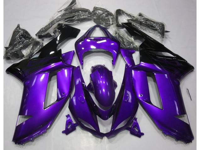 Violet Brillant & Noir 07-08 Kawasaki ZX6R Carénage